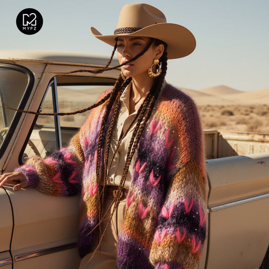 Knitting Kit – MYPZ Chunky Mohair Cardigan Boho Firefly No.15 (ENG-NL-DE)