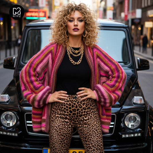 Chunky Mohair cardigan Burgundy