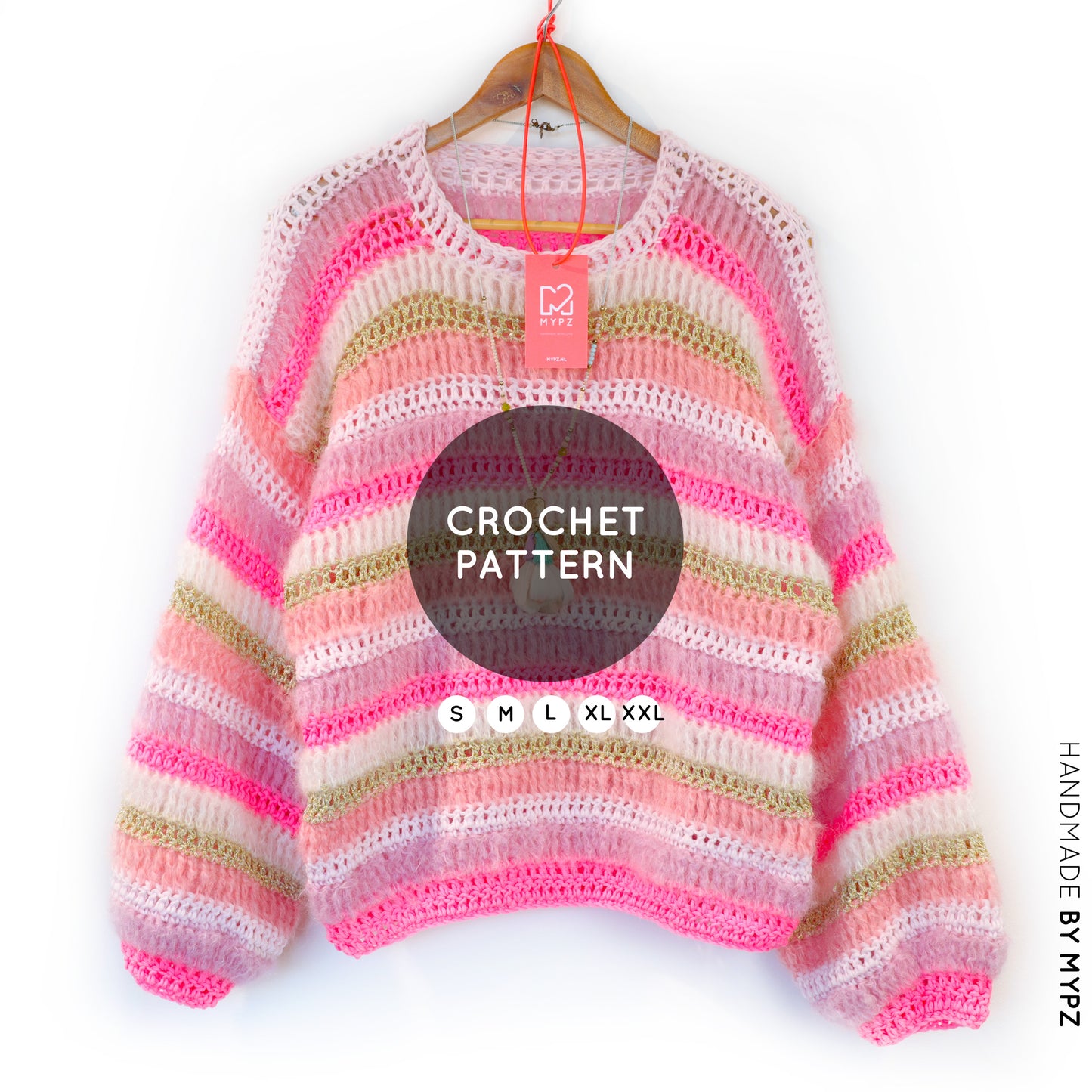 Crochet pattern – MYPZ Chunky pullover Jasmin (ENG-NL-DE)