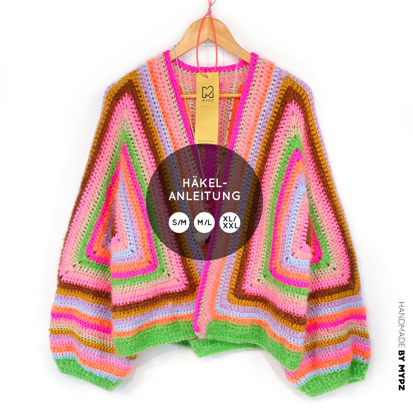 Crochet pattern - MYPZ Hexagon Cardigan Vibrant Soul (ENG-NL-DE)