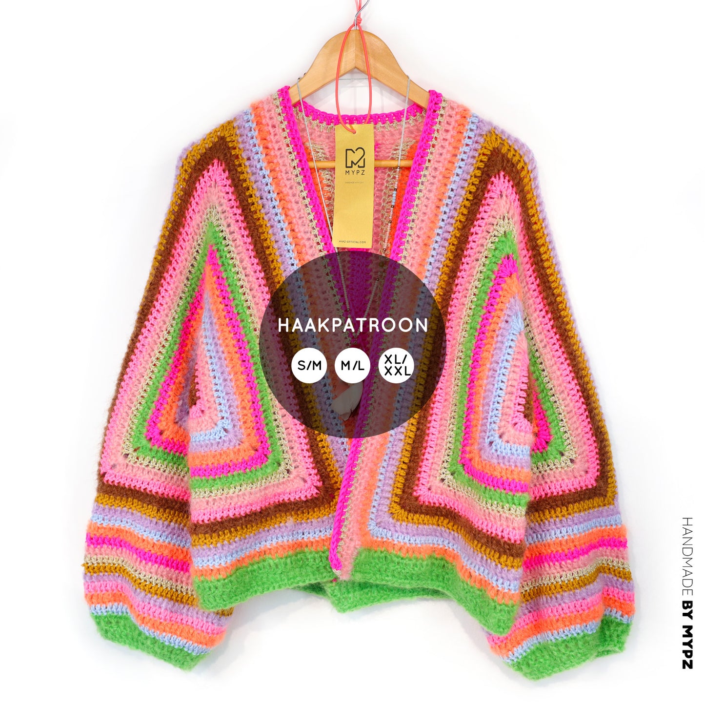 Crochet pattern - MYPZ Hexagon Cardigan Vibrant Soul (ENG-NL-DE)