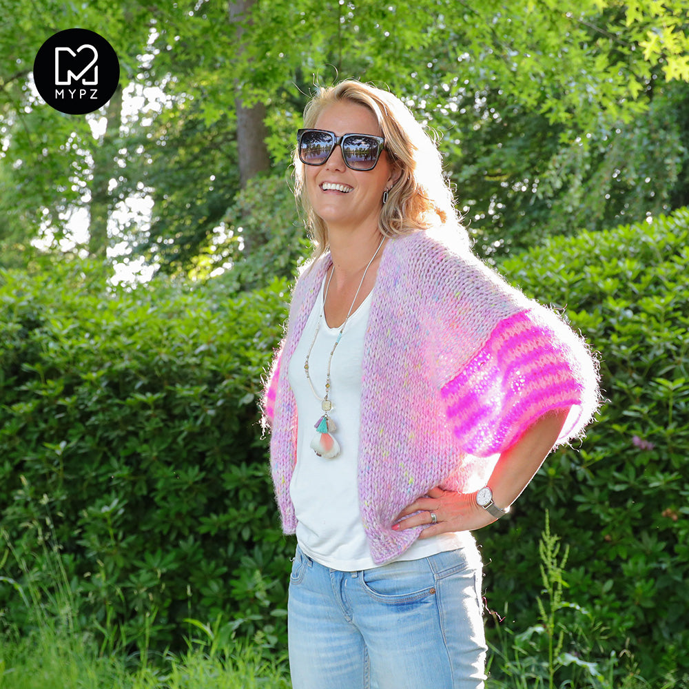 Knitting kit – MYPZ short Alpaca-Mohair Cardigan Adorable No10 (ENG-NL)