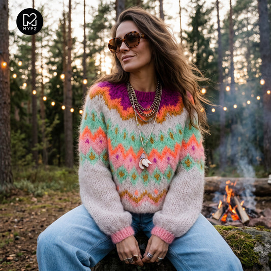 MYPZ Chunky top-down Sweater Snowberry