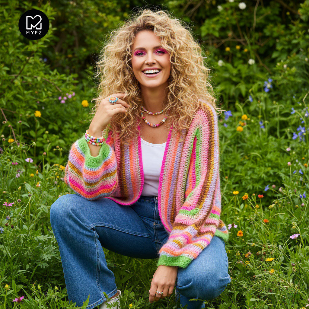 Crochet pattern - MYPZ Hexagon Cardigan Vibrant Soul (ENG-NL-DE)