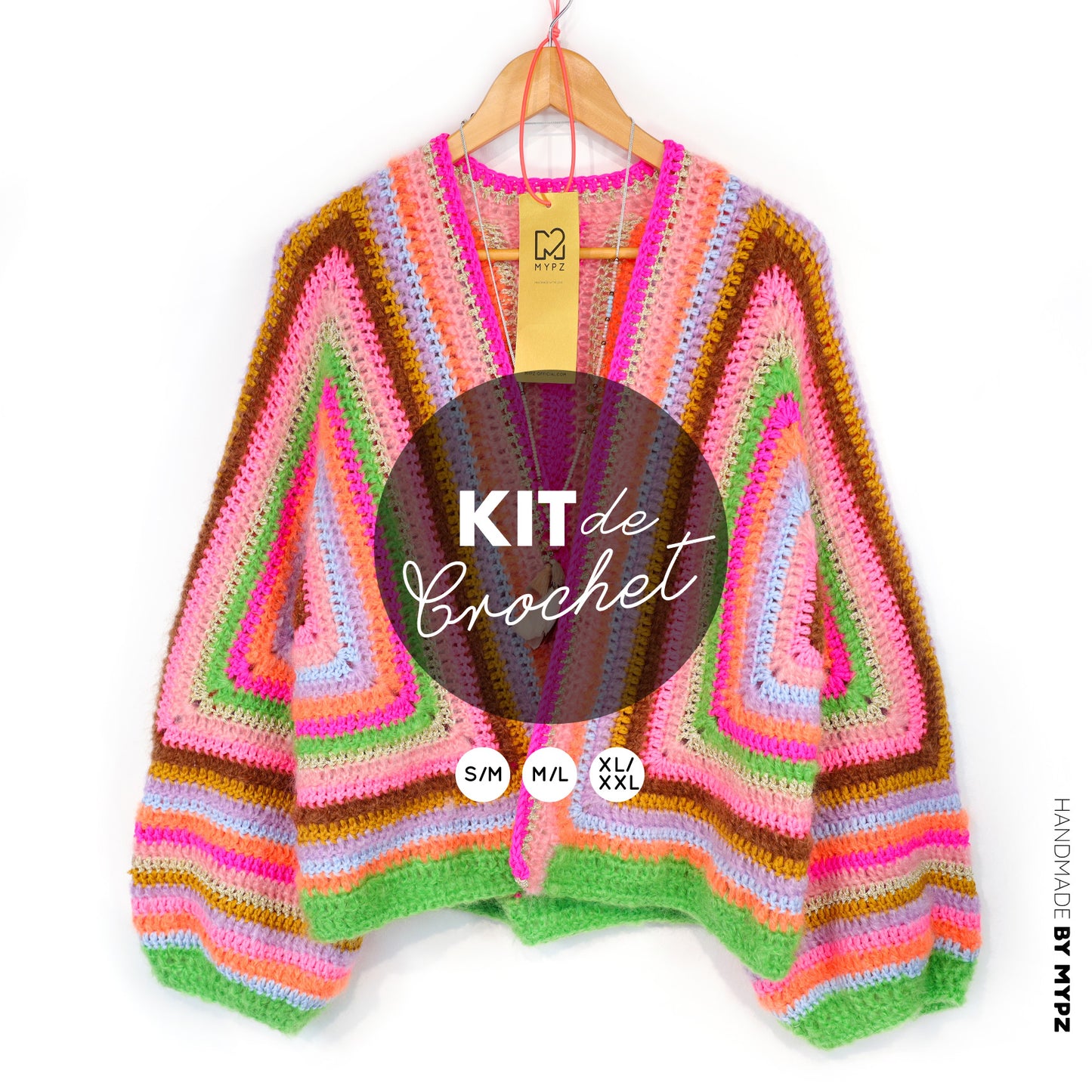 Crochet pattern - MYPZ Hexagon Cardigan Vibrant Soul (ENG-NL-DE)