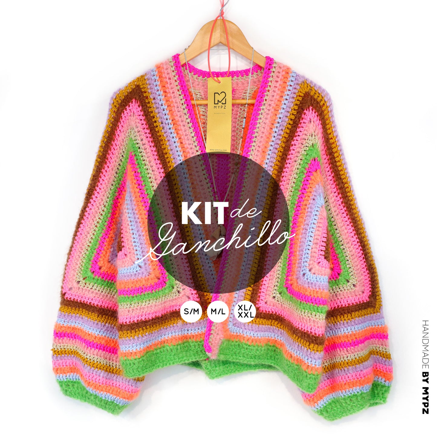 Crochet pattern - MYPZ Hexagon Cardigan Vibrant Soul (ENG-NL-DE)
