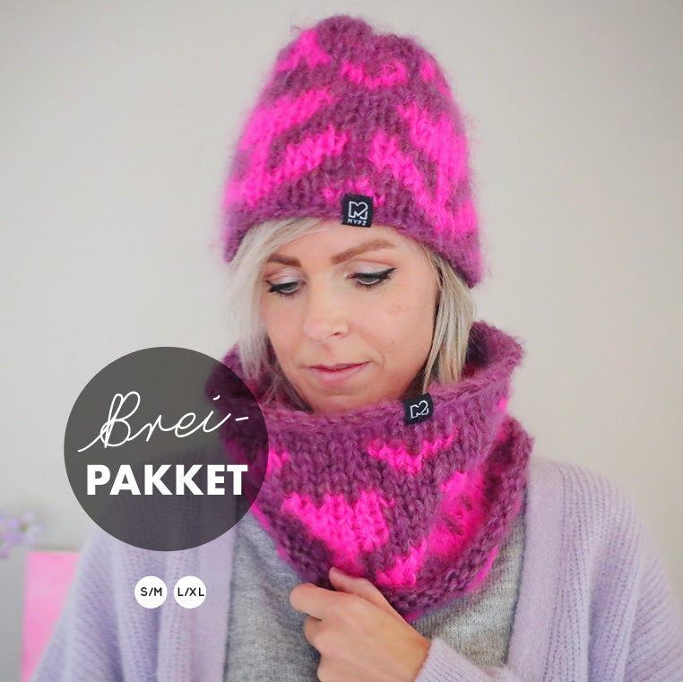 Knitting Kit – Chunky mohair Tulips hat + snood (ENG-NL)