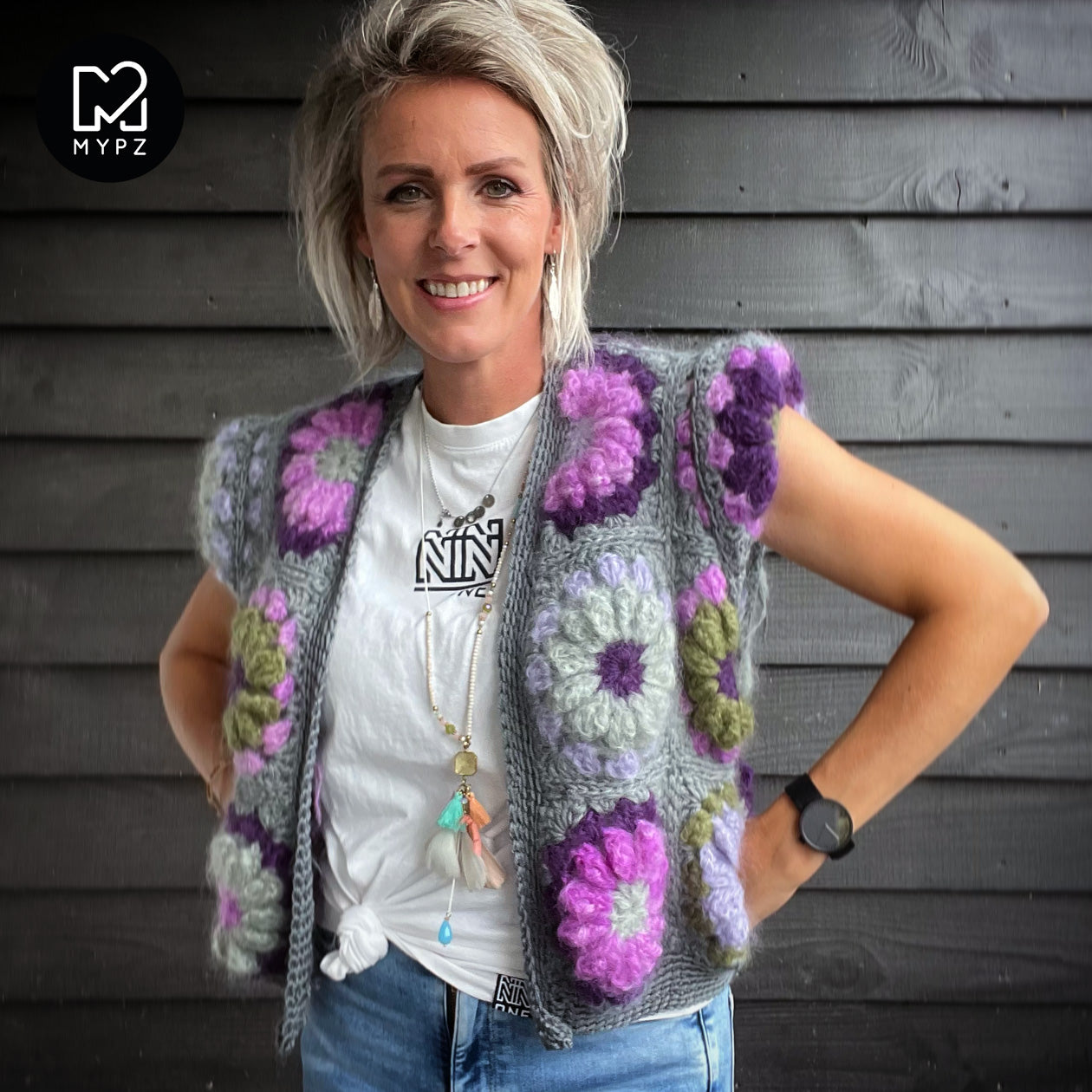 Crochet kit - MYPZ 3D Granny Gilet Daisy Green (ENG-NL)