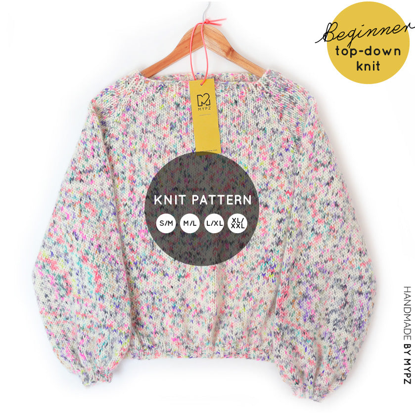 Knit pattern – MYPZ top-down sweater Fusion No6 - Beginner (ENG-NL)