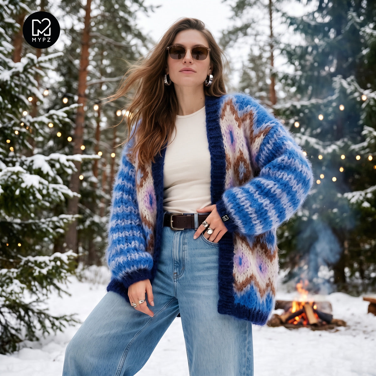 Knitting Kit – Chunky Mohair Jacket Alpine Breeze No.12 (ENG-DE-NL-ES-FR-IT-DA-SV-NO)