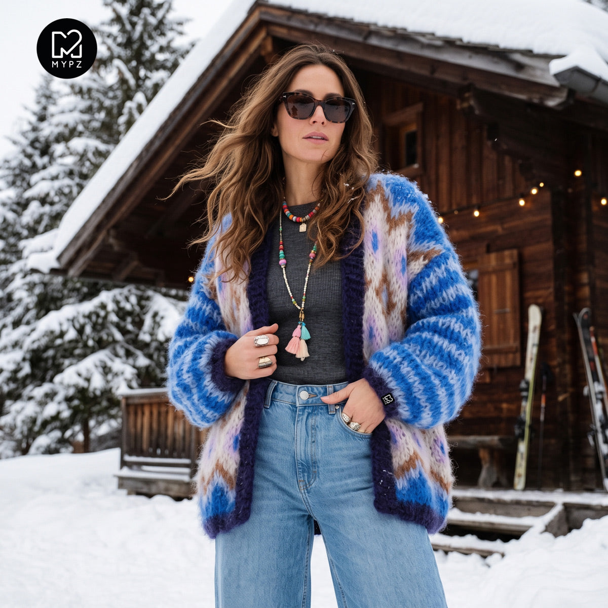 Knitting Kit – Chunky Mohair Jacket Alpine Breeze No.12 (ENG-DE-NL-ES-FR-IT-DA-SV-NO)