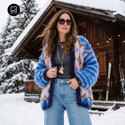 Knitting Kit – Chunky Mohair Jacket Alpine Breeze No.12 (ENG-DE-NL-ES-FR-IT-DA-SV-NO)