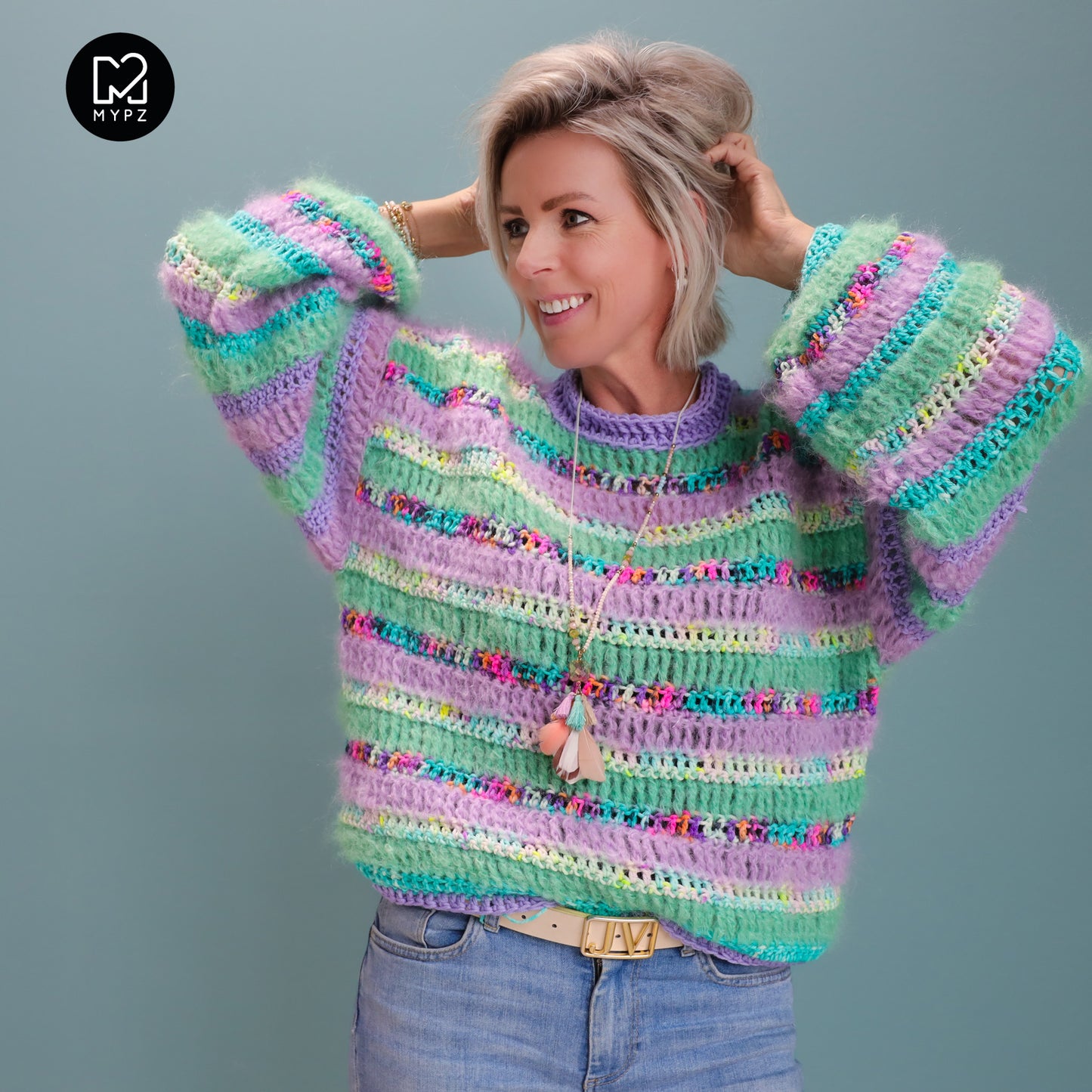 Crochet kit – MYPZ Chunky pullover Archie (ENG-NL-DE)