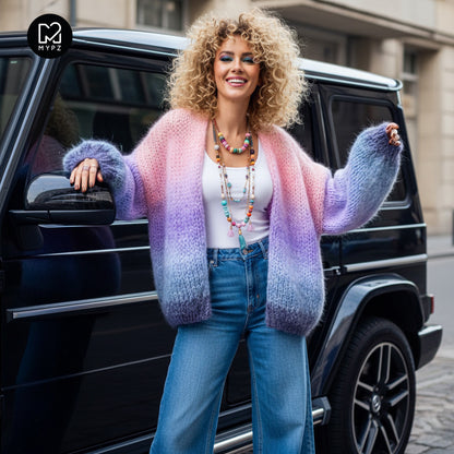 Knitting Kit – MYPZ Chunky Mohair Cardigan Blue Sky No.15 (ENG-NL-DE)