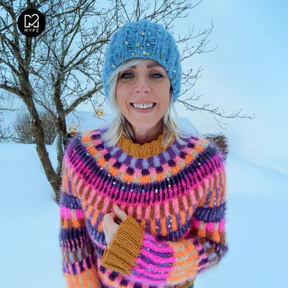 Knit pattern – MYPZ top-down sweater Boho Firefly No6 (ENG-NL-DE)