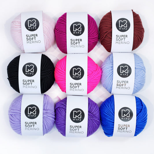 MYPZ Super Soft Merino DK - Yarn Bundle XS - 9 balls