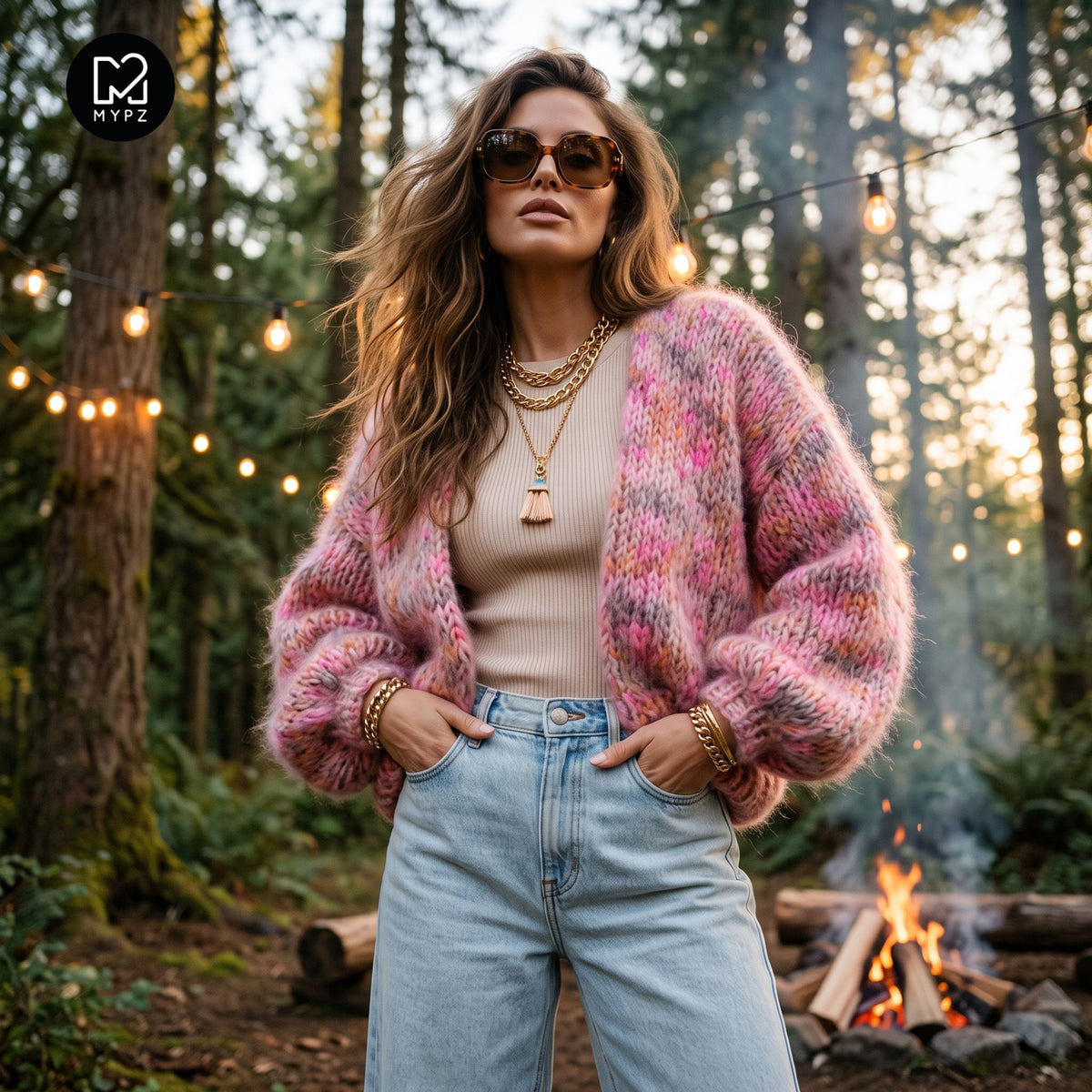 Knit Pattern – MYPZ Short Chunky Alpaca-Mohair Cardigan Pecan Dream No.15 (ENG-DE-NL-ES-FR-IT-DA-SV-NO)