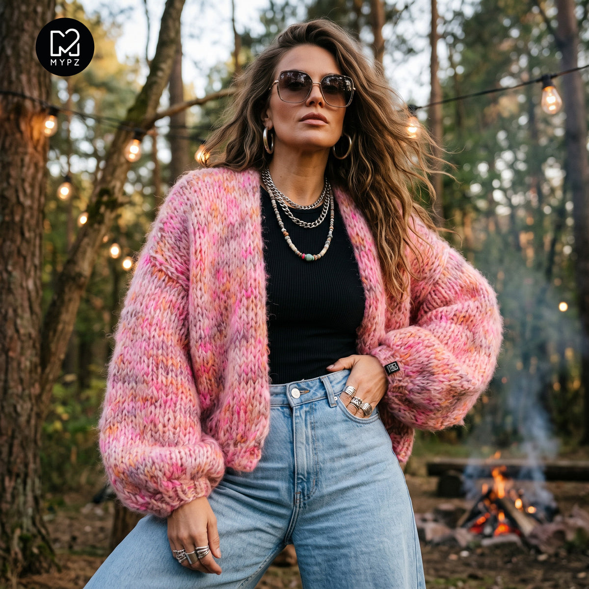 Knit Pattern – MYPZ Short Chunky Alpaca-Mohair Cardigan Pecan Dream No.15 (ENG-DE-NL-ES-FR-IT-DA-SV-NO)