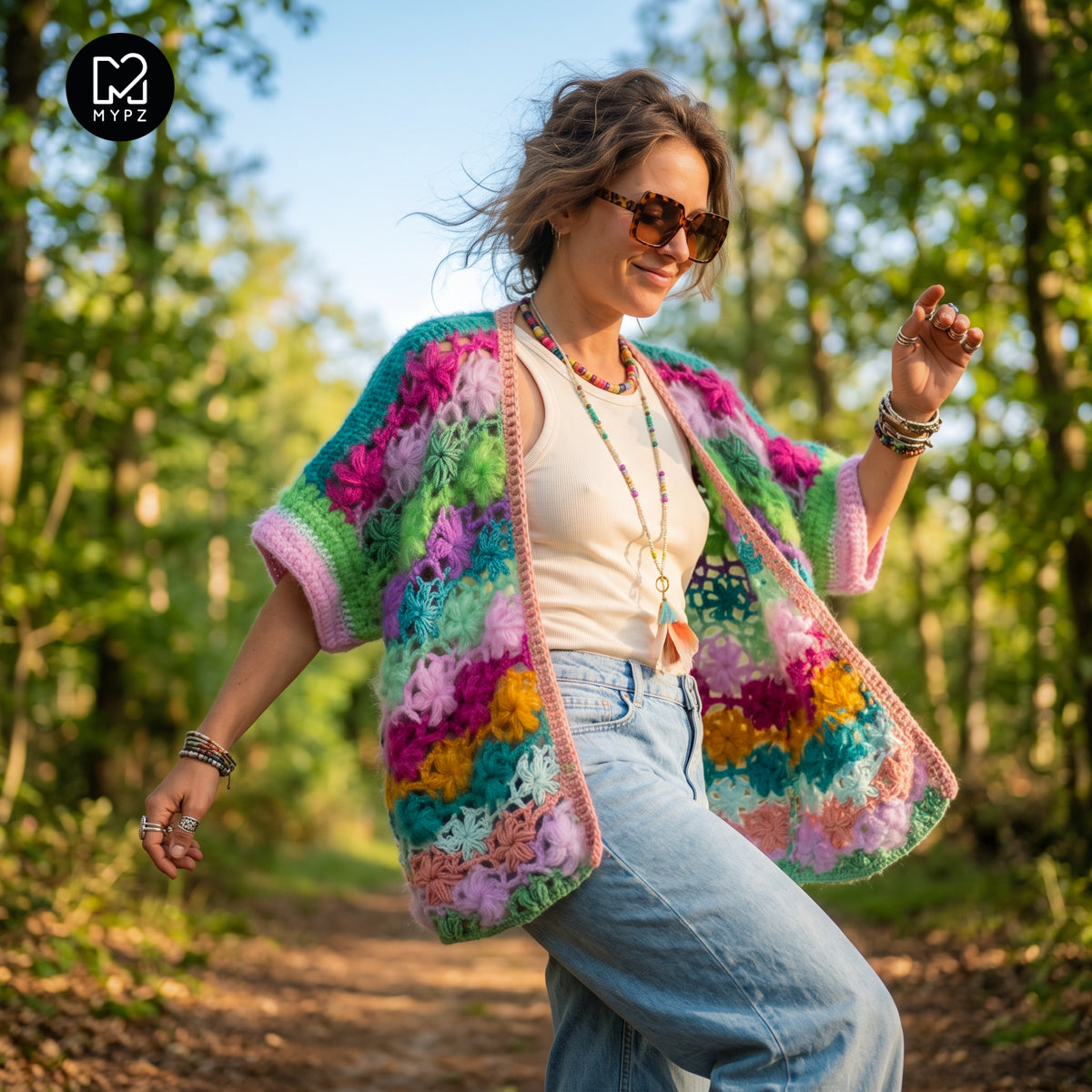Crochet kit - MYPZ Wildflower cardigan (ENG-NL-DE-FR-ES)