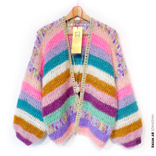 MYPZ Chunky Mohair Cardigan Sunset glow