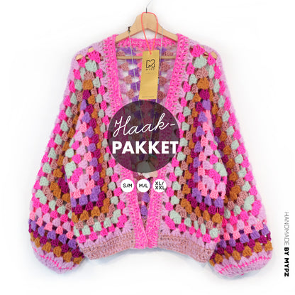 Crochet kit - MYPZ Hexagon Cardigan Pink Mojito (ENG-NL-DE)