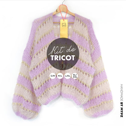 Knitting kit – MYPZ Short Light Mohair Cardigan Macha No10 (ENG-NL-DE-FR-ES)