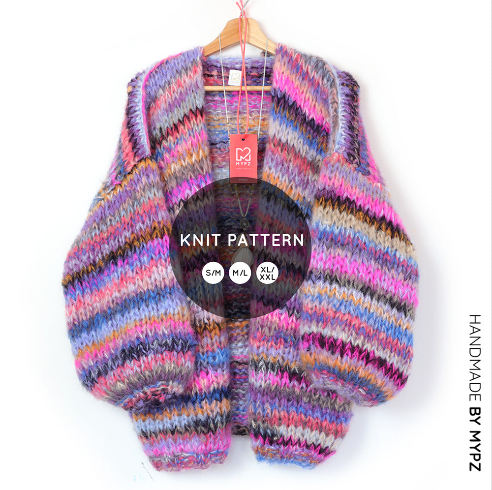 Knit pattern - MYPZ basic chunky mohair cardigan Flirty Red No.15 (ENG-NL-DE)