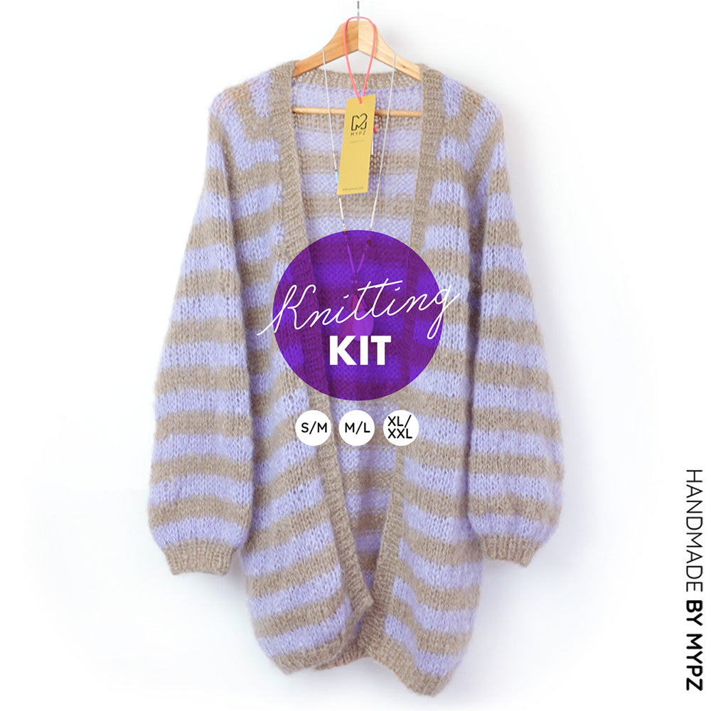 Knitting Kit – MYPZ top-down cardigan Lilac Haze No.9 (ENG-NL-DE)