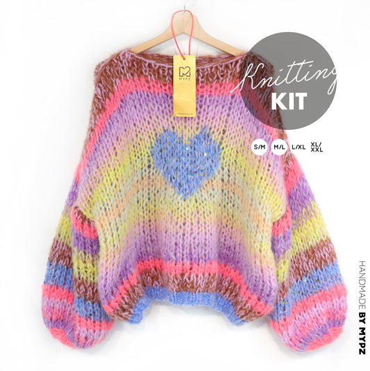 Knitting Kit – MYPZ Short Chunky Alpaca-Mohair Pullover Lake No15 (ENG-NL-DE)