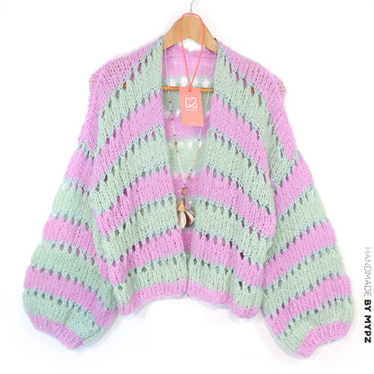 Knitting kit – MYPZ Light Alpaca Cardigan Minty Blush No.10 (ENG-NL-DE)