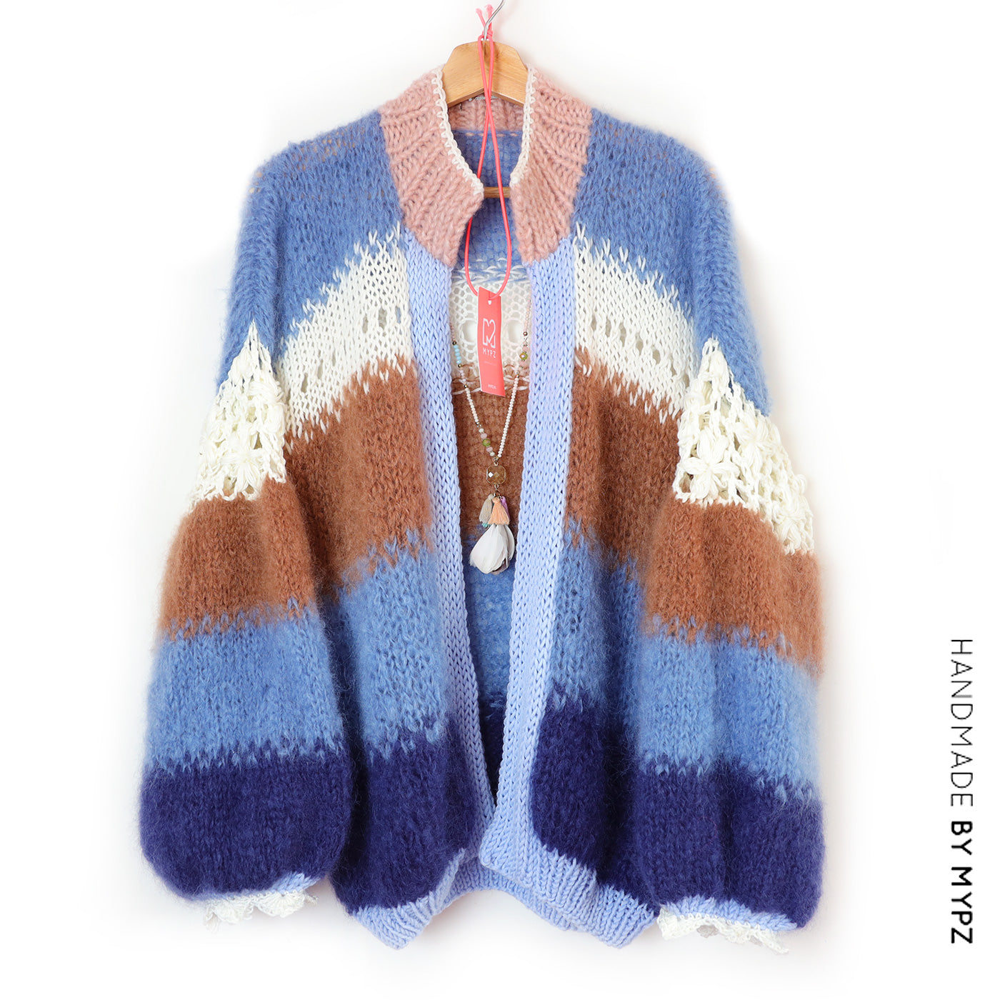 Knitting Kit – MYPZ Light Mohair Cardigan Blue Pop No.9 (ENG-NL)