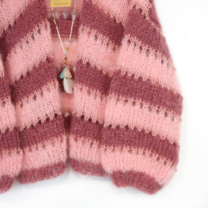 MYPZ Light Mohair Cardigan Rose Burgundy