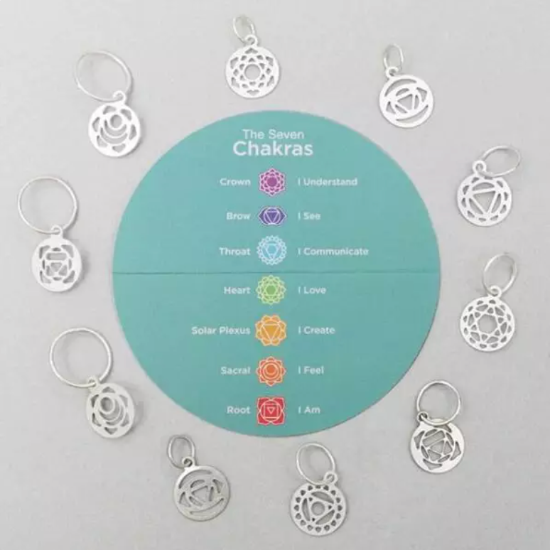 KnitPro Mindful stitchmarkers Chakra (10pc) Sterling Silver Plated