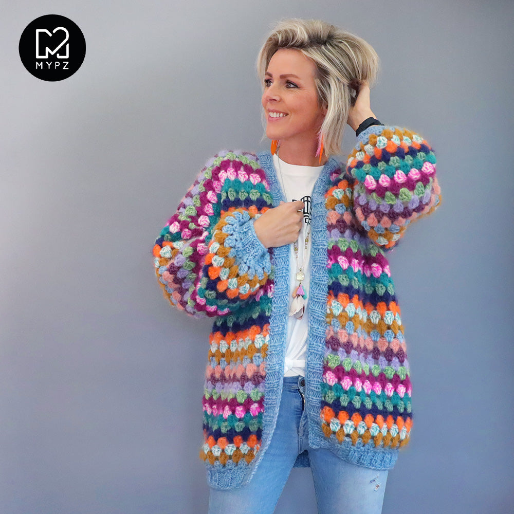 MYPZ Chunky Mohair Granny stripes cardigan Belly