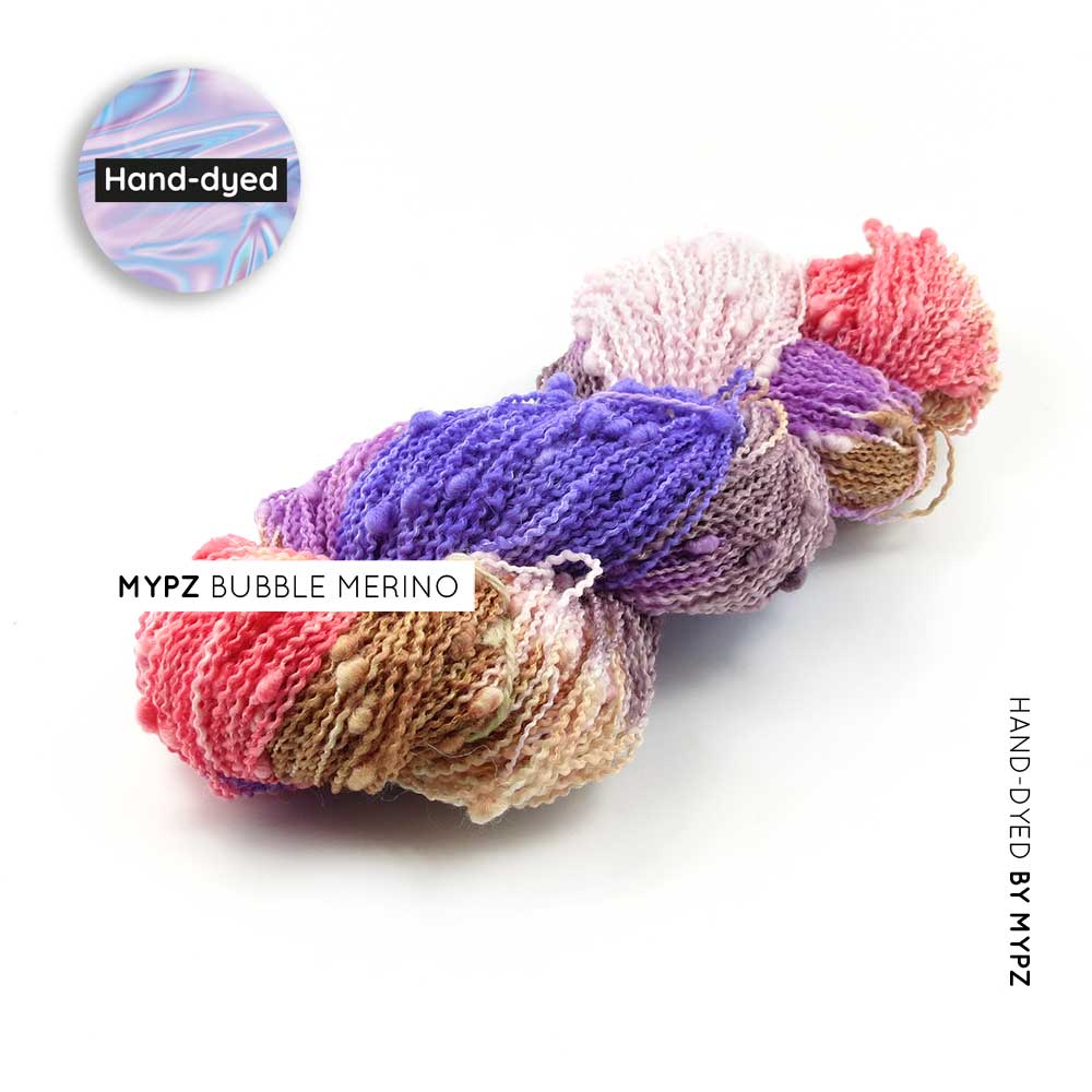 MYPZ Bubble Merino – hand-dyed Purple Mix