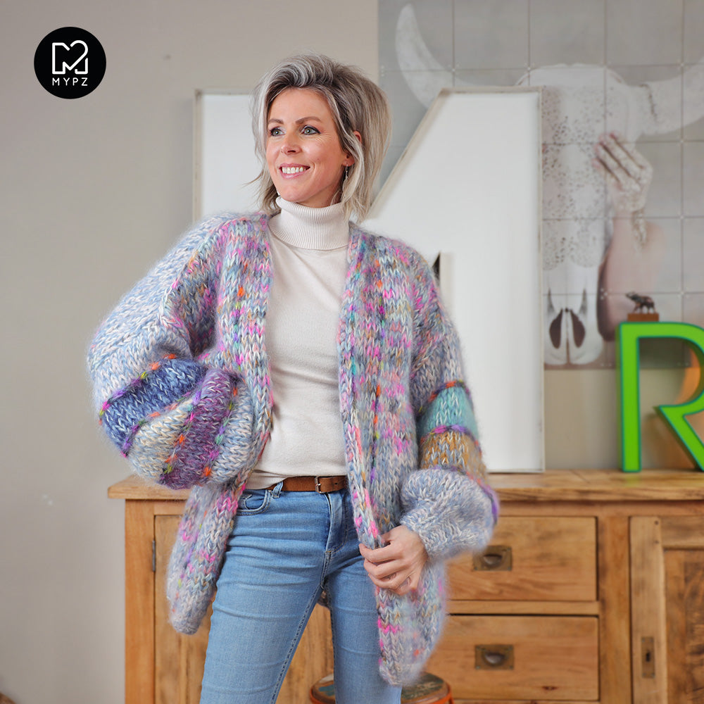 MYPZ Chunky Mohair-Wool Cardigan Vibrant