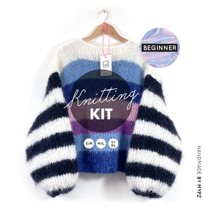 MYPZ knit kit striped mohair pullover NO9 beginner