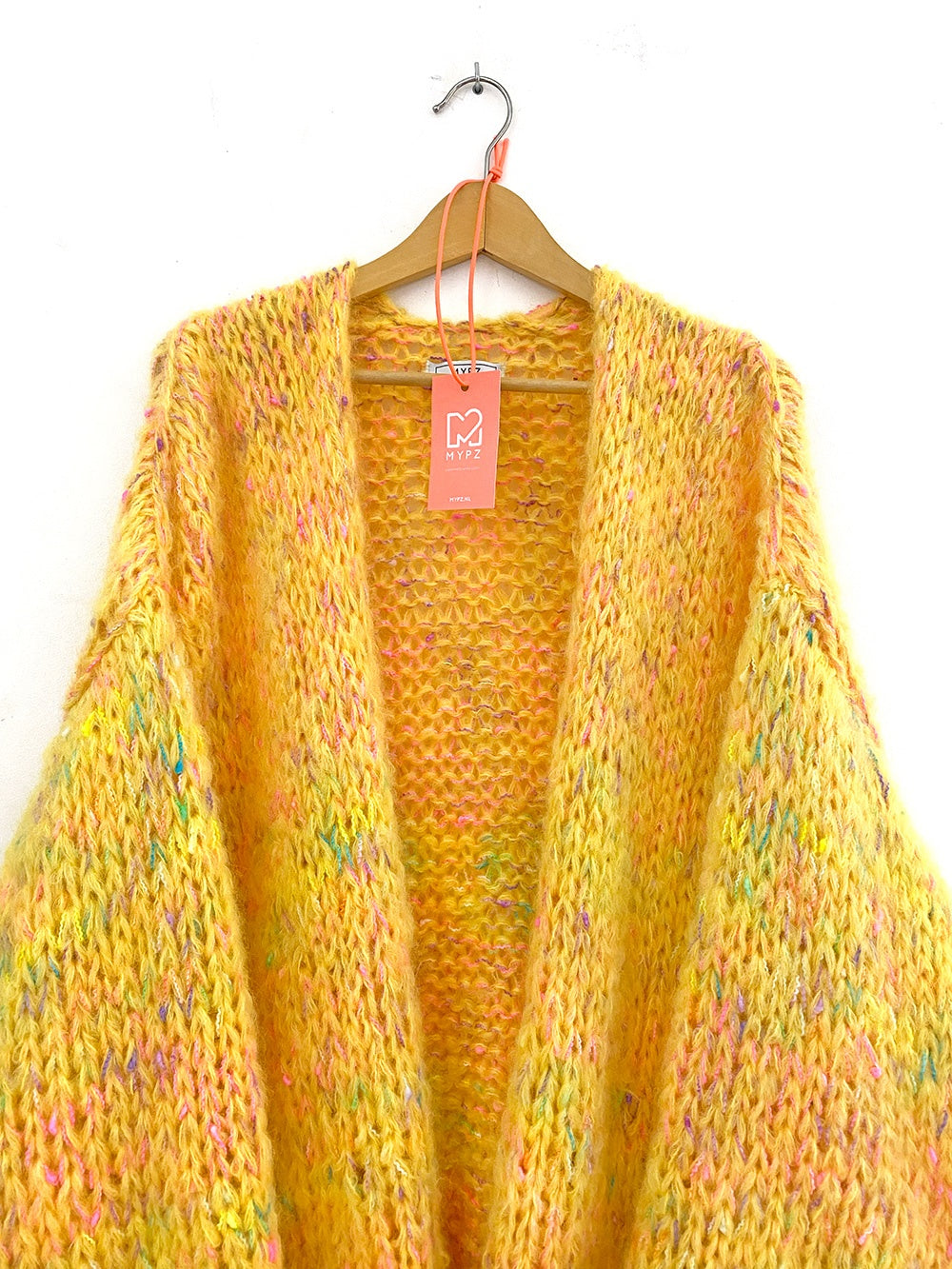 MYPZ knitting kit basic chunky mohair cardigan Yellow Pops no15